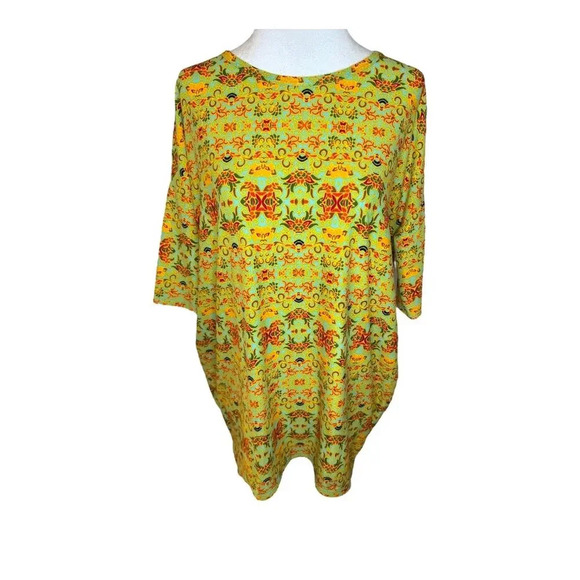 NEW LuLaRoe Irma Women's XXS Multicolor Geometric Print Tunic Top‎ High-Low NWT - Picture 1 of 7